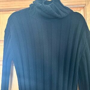Black Ribbed Turtleneck Sweater